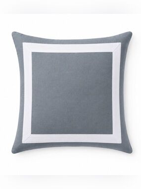 Ballard Designs Grayblue Accent Pillow with White Border 20x20